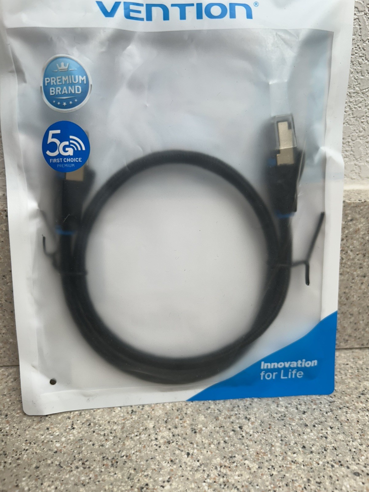 Vention CAT8 Ethernet Cable Super Speed 40Gbps LAN Wire Black 1 Foot Long New