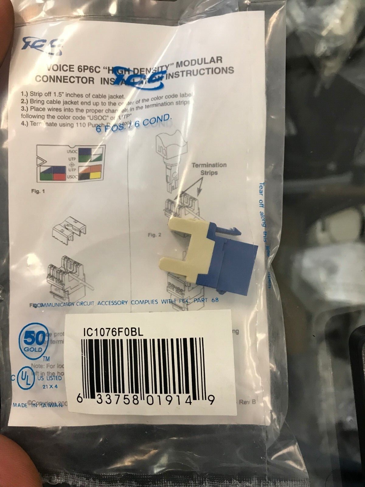 IC1076F0BL voice 6POS/6COND modular connector Q22
