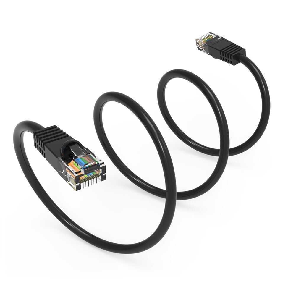 2FT Cat5E RJ45 Network LAN Ethernet Internet Molded Snagless Patch Cable Black