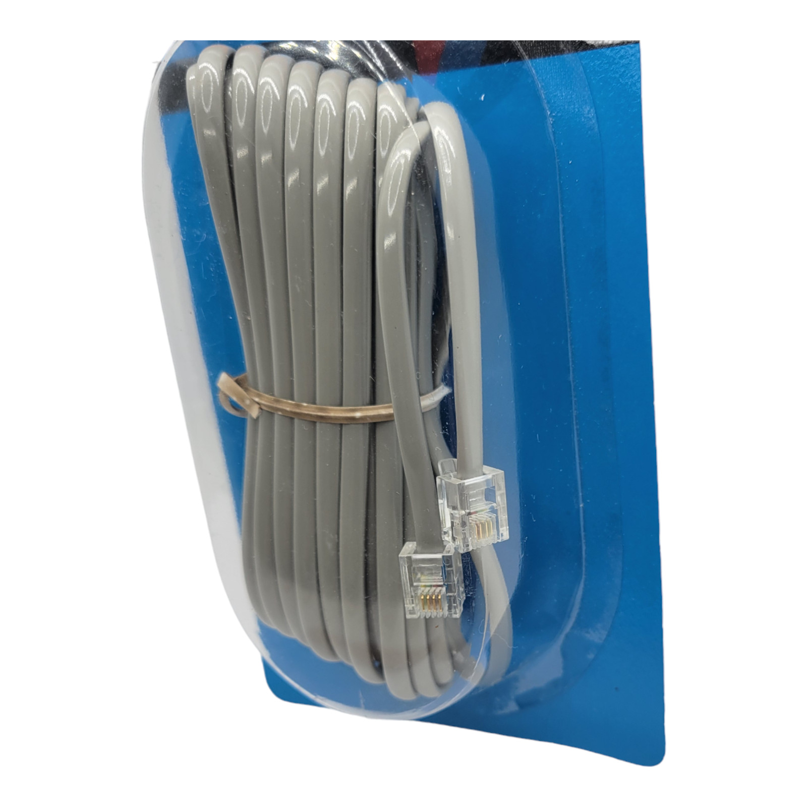 AT&T 14′ Line Cord Telephone Cable Wall to Phone Silver Satin D4BU-29 105504401