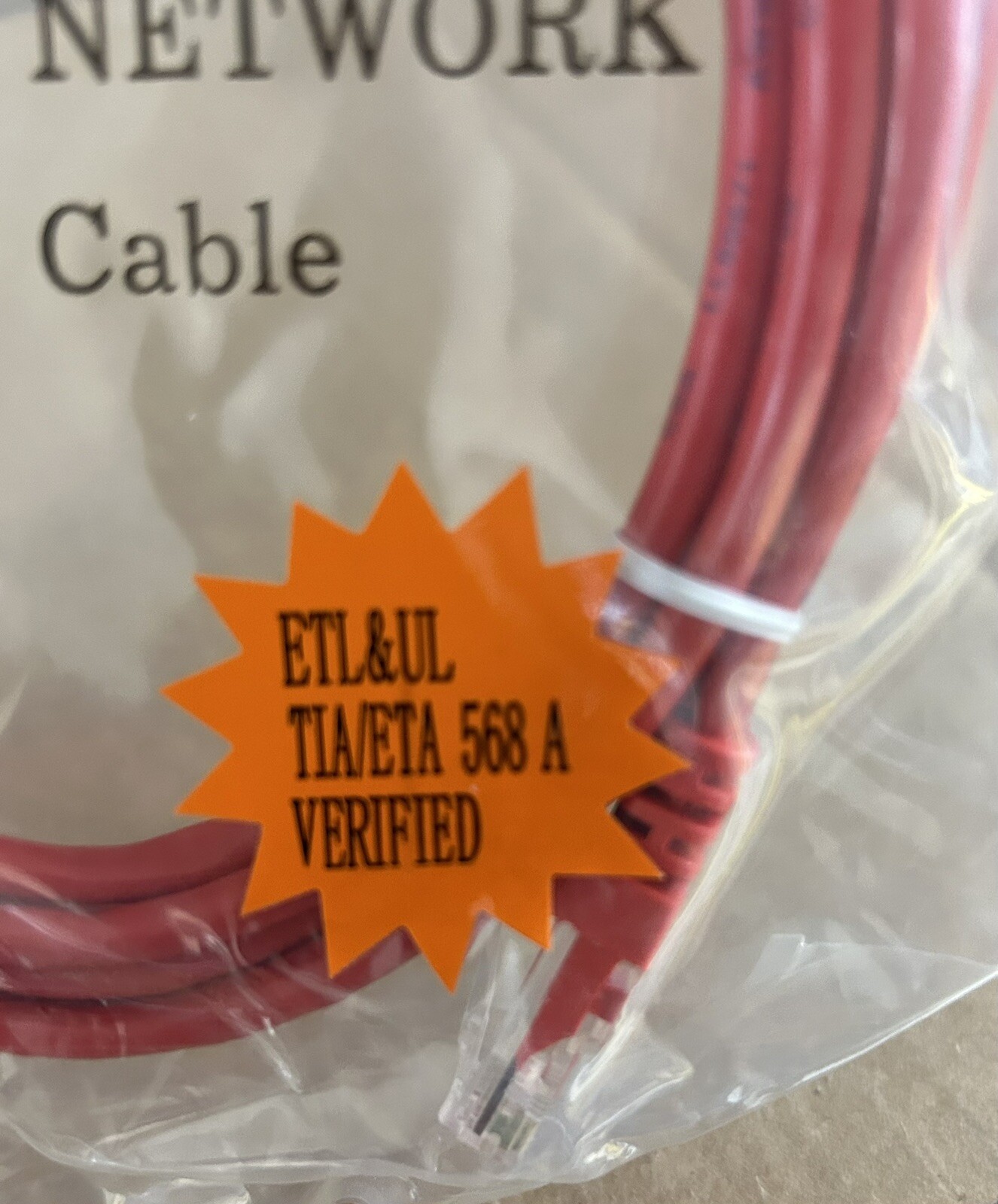 10 pack 7FT 4 PAIR 24AWG Cat5 Patch Cables Red ETL&UL TIA/ETA 568 A VERIFIED New
