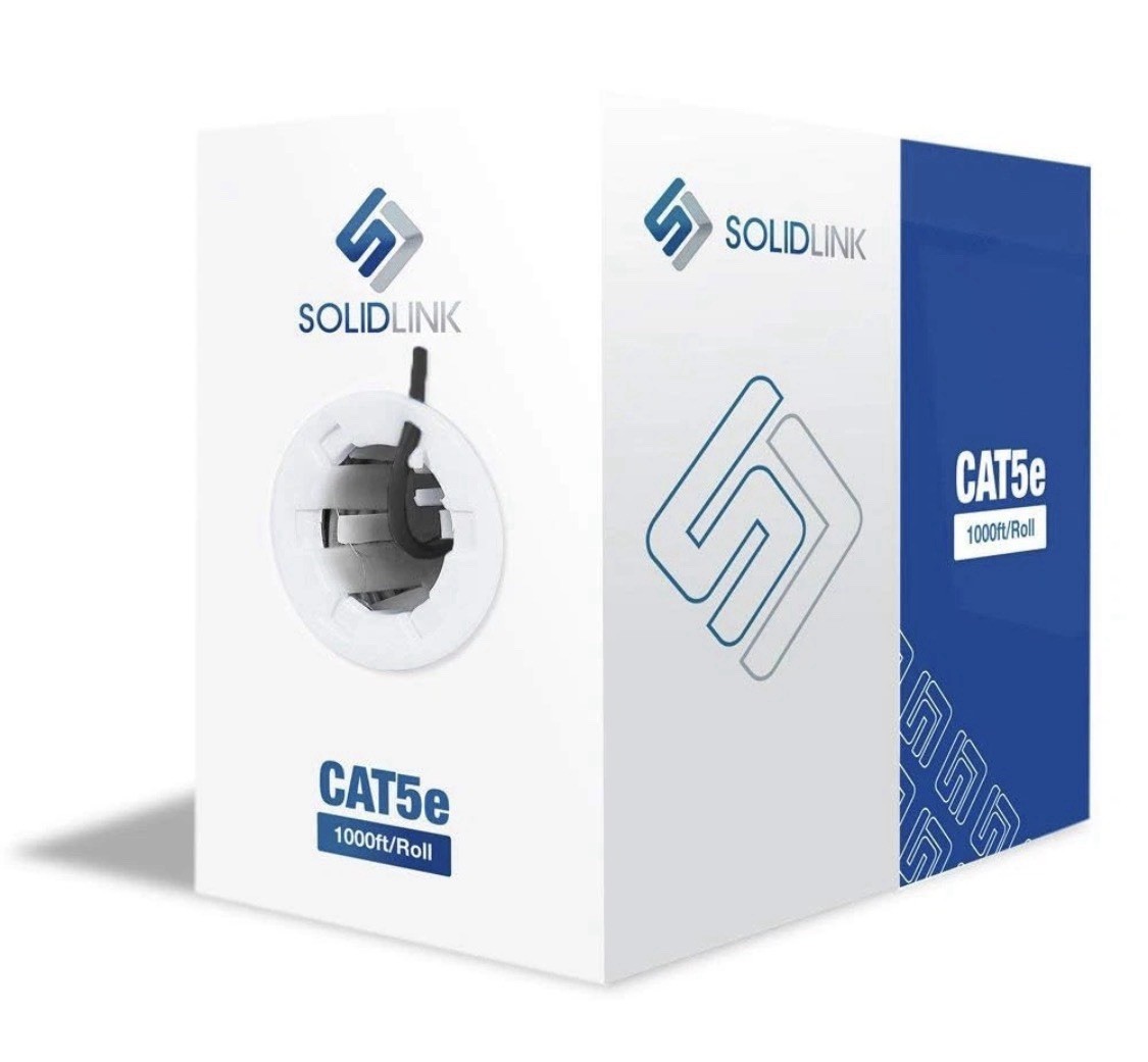CAT5e Ethernet Cable 1000ft 24AWG Solid CCA UTP Network LAN Wire White Box