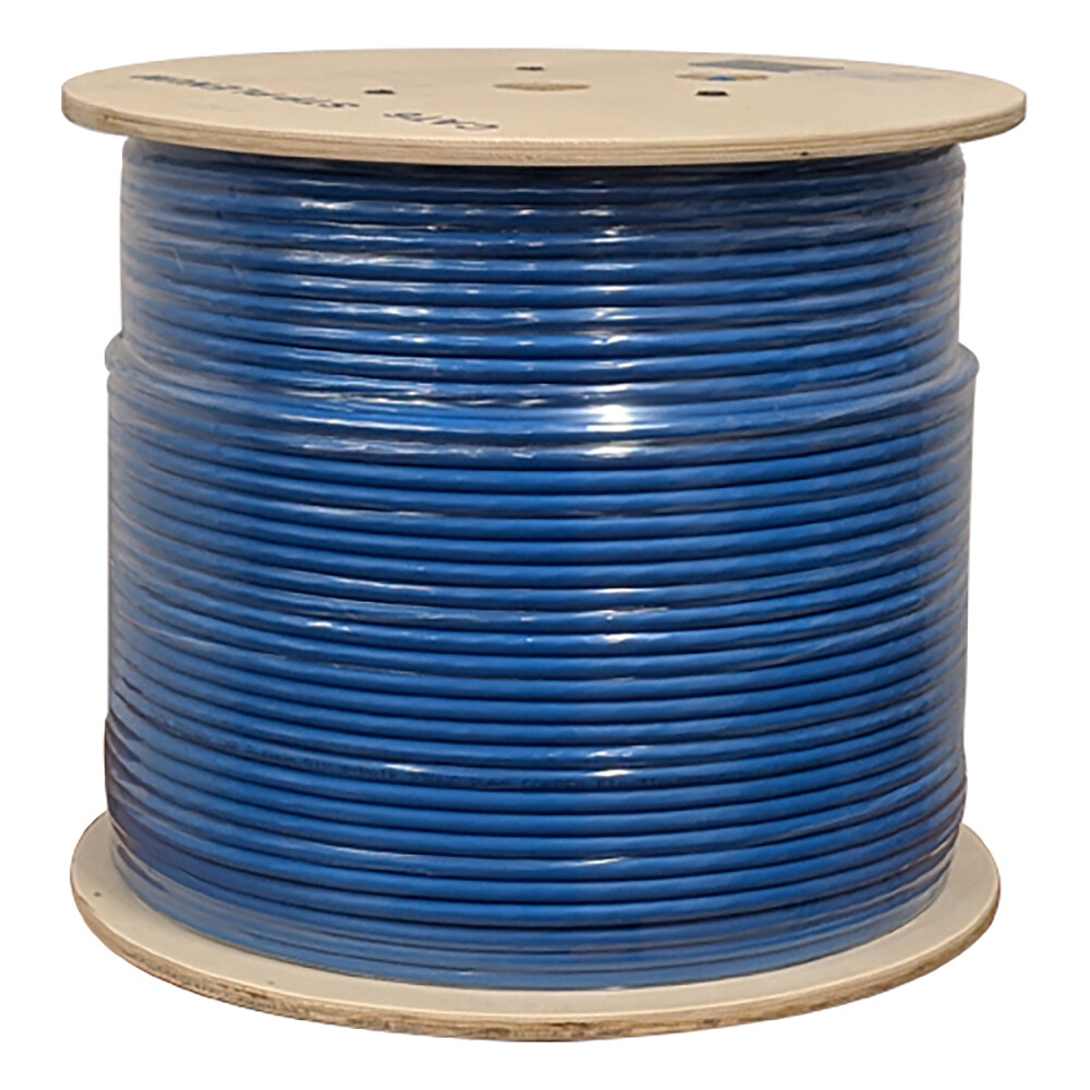 Cat 6 1000ft Solid Bare Copper Foil Shielded Plenum 550 Mhz F/UTP Cable Blue