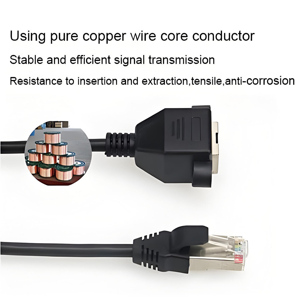 RJ45 Male to Female Ethernet Network Screw Panel Mount Extension Cable 0.3m -3m