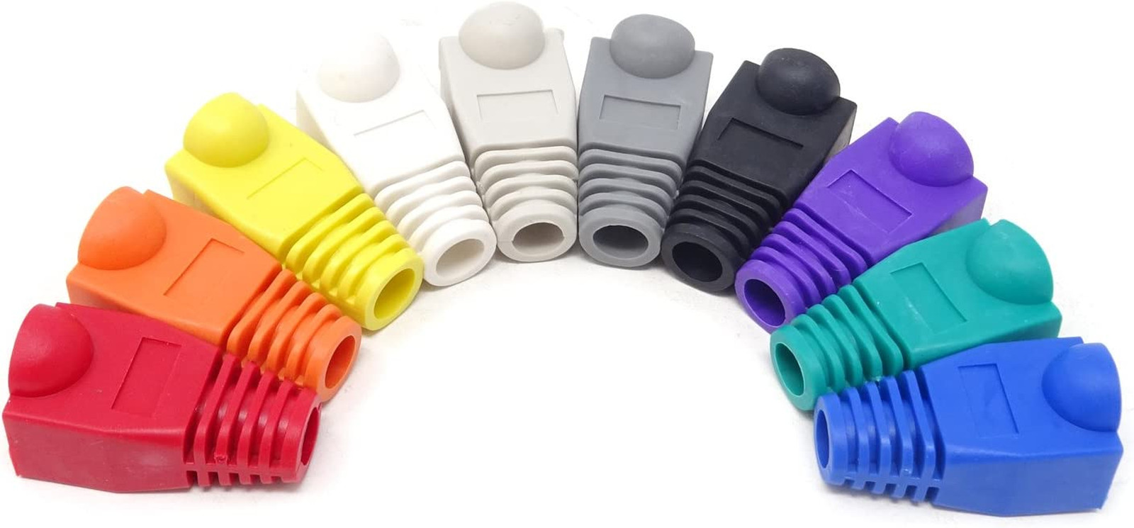 100 Pack Cat5E Cat6 RJ45 Ethernet Network Cable Strain Relief Boots Plug Cover
