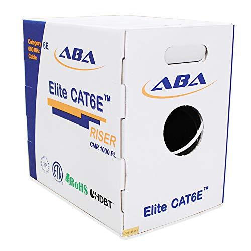 CAT6E Riser Cable, 1000ft, 24AWG, Solid Copper, 600MHz, UL Certified, White