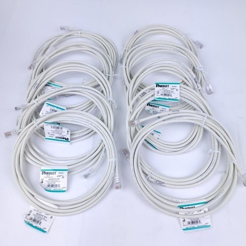 Panduit Netkey NK5EPC10Y Cat5e UTP RJ45 Patch Cable 10ft Off White 10-Pack