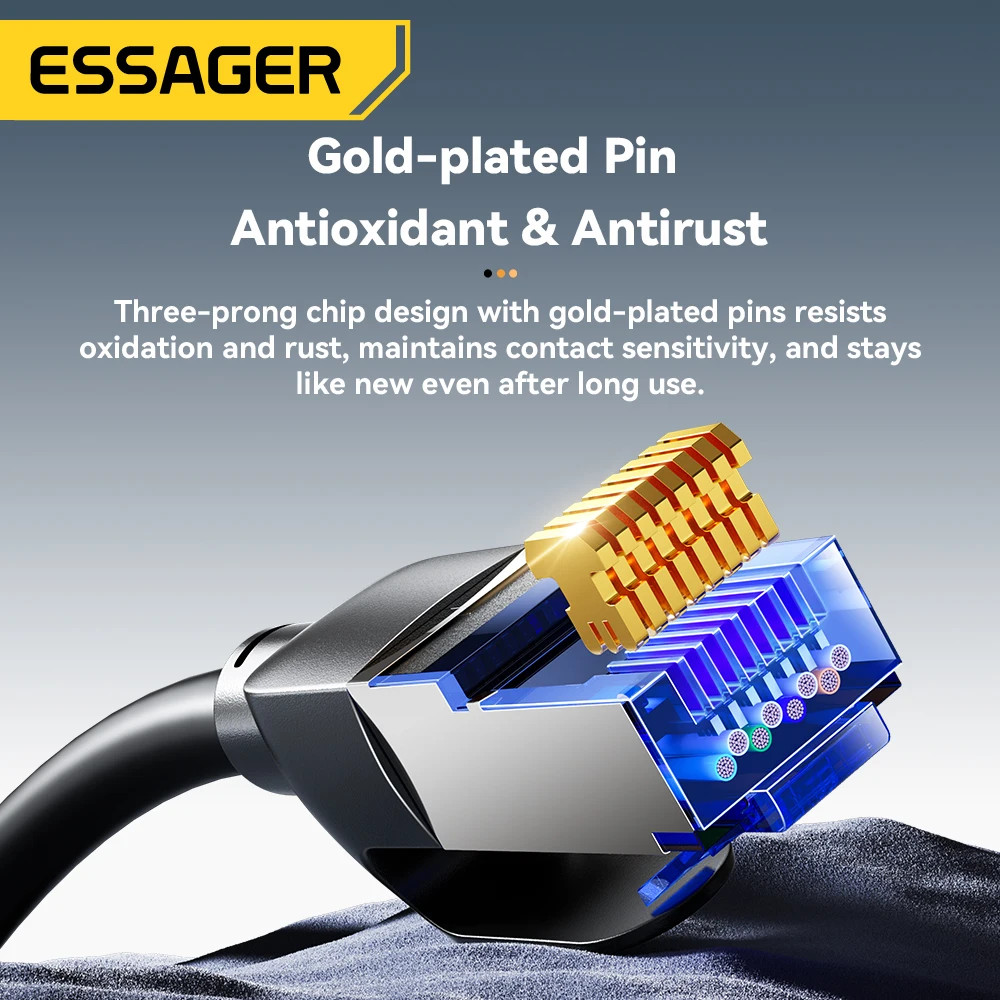 Essager CAT8 Ethernet Cable 40Gbps 2000MHz RJ45 LAN Cord PS5 Router Gaming