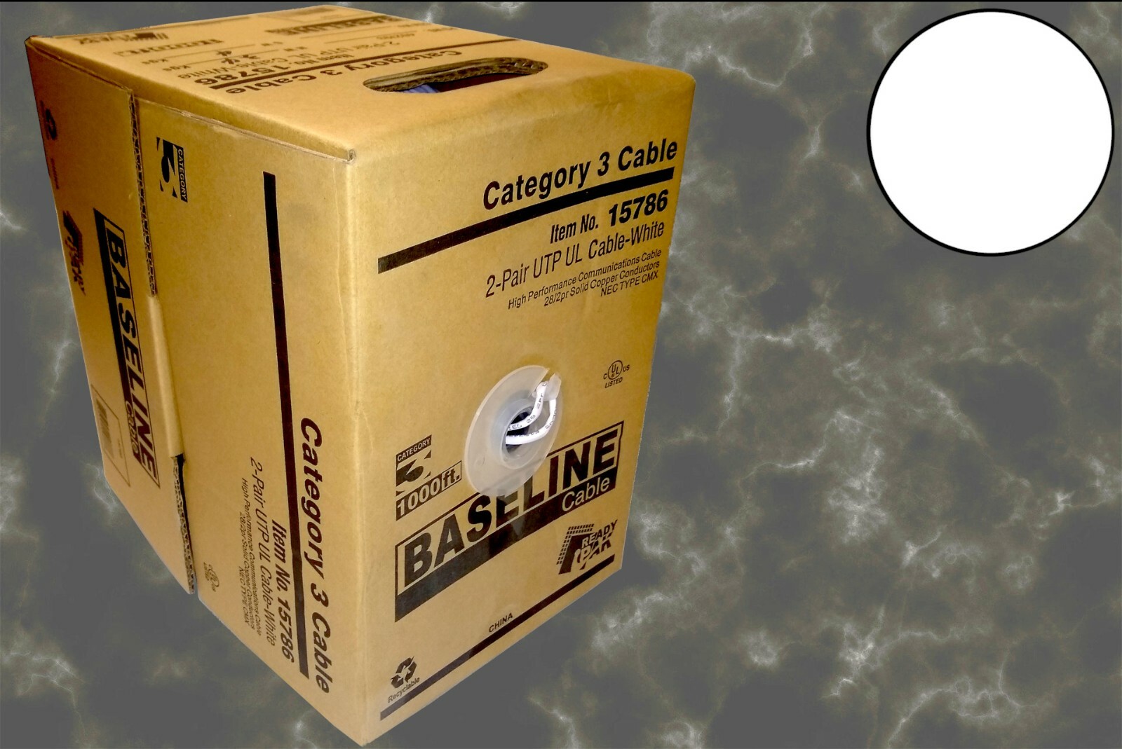 NETWORK CABLE, CAT3, 1000FT
