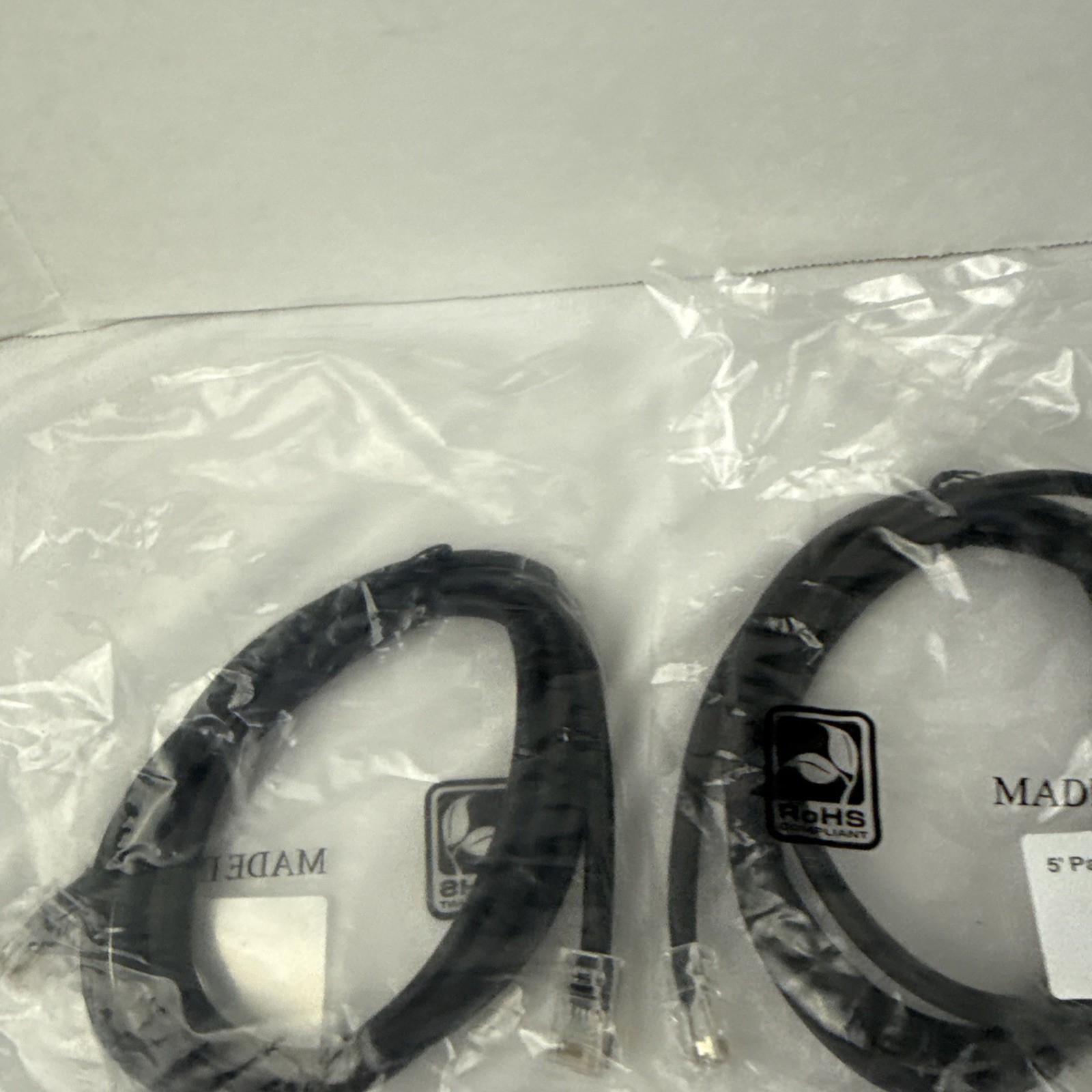 Lot of 3 Cat6 5ft Black Patch Ethernet Cable RoHS Compliant