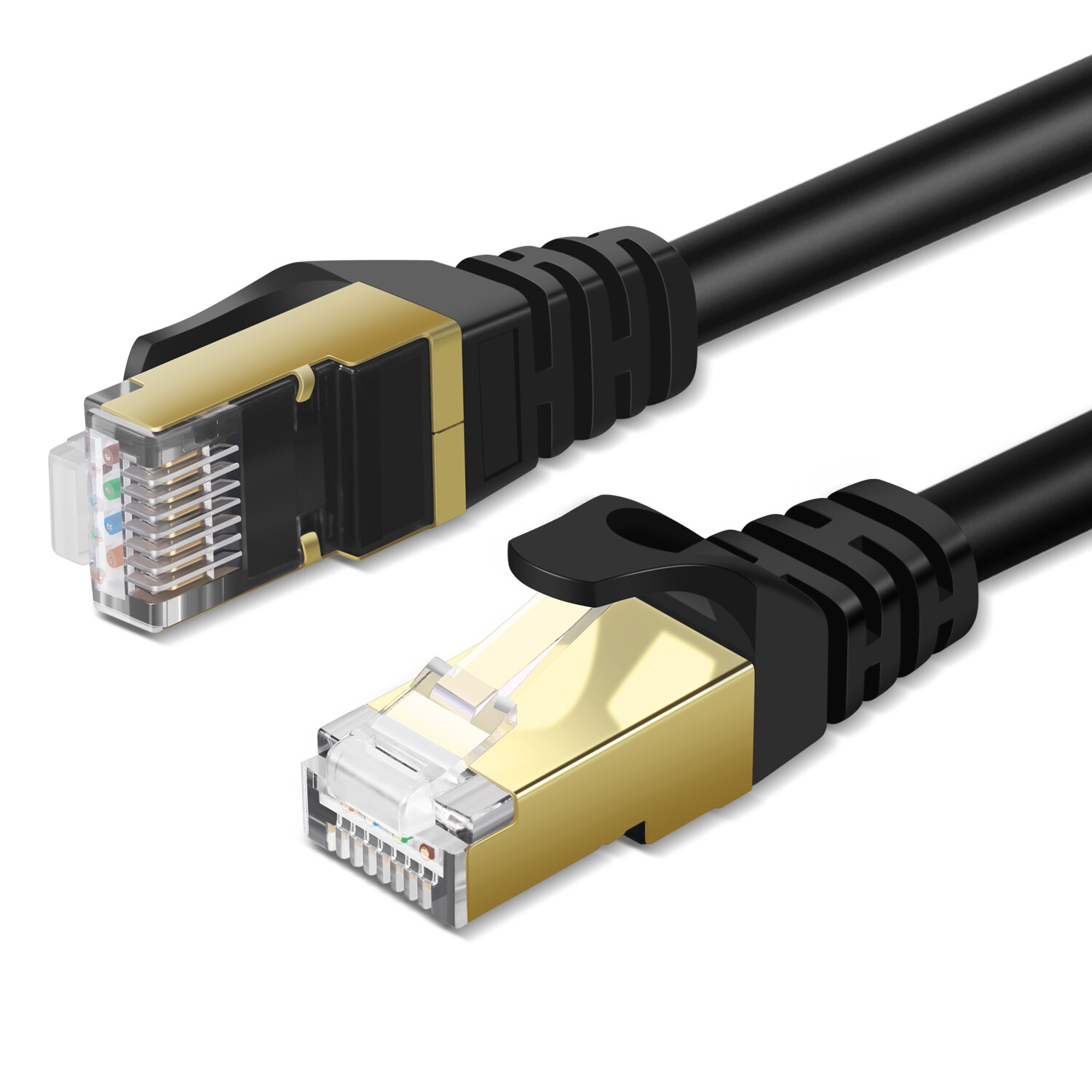 CAT 7 Ethernet Cable 100ft High Speed 10 Gbps 600MHz Black CAT7 Connector LAN
