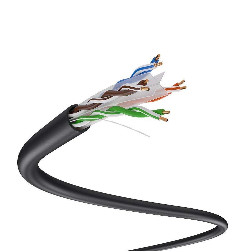 CAT6 1000FT DIRECT BURIAL OUTDOOR CABLE UV 23AWG WATERPROOF SOLID 550MHZ CMX