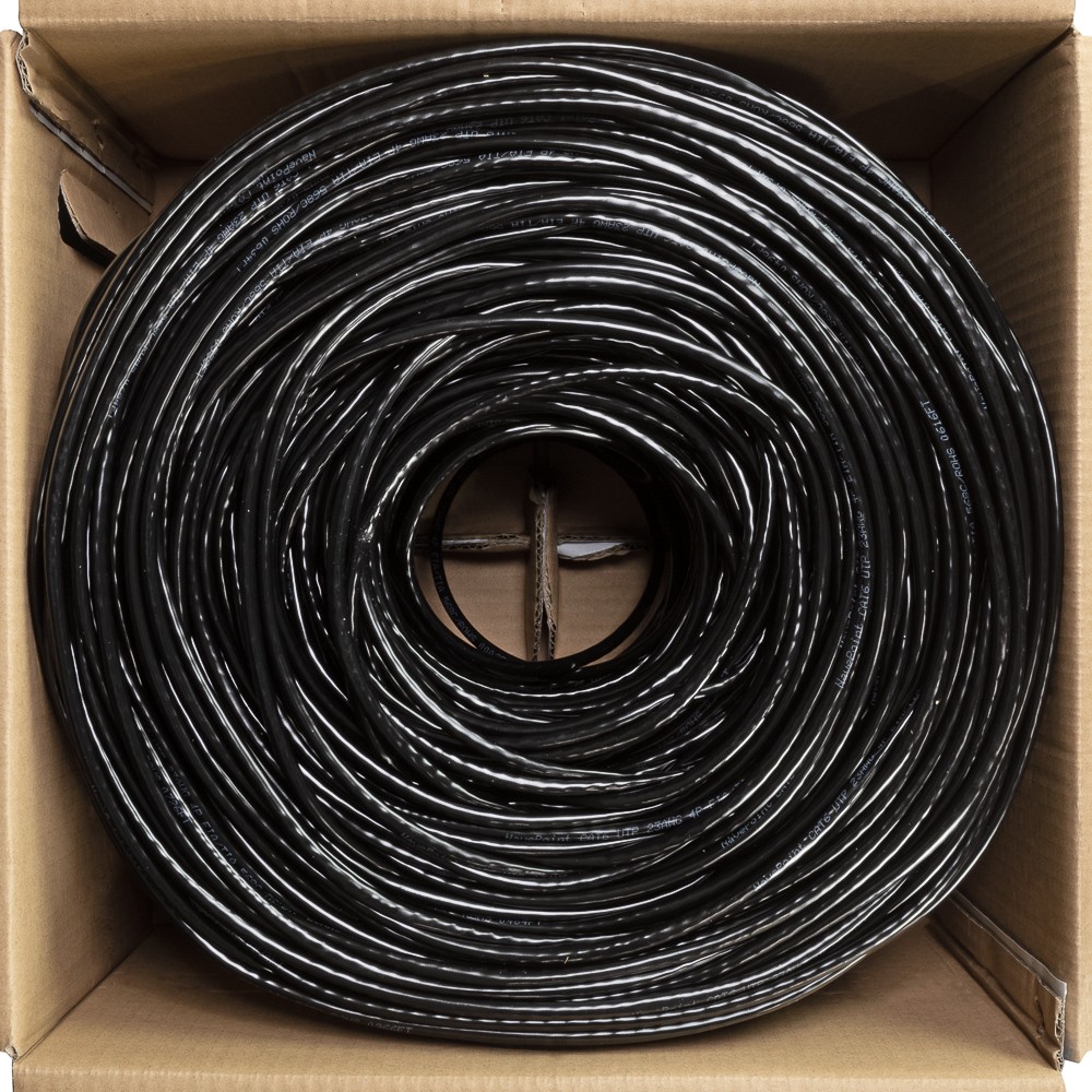 CAT6 1000FT UTP SOLID NETWORK ETHERNET CABLE BULK WIRE 550MHz 23 AWG LAN Black