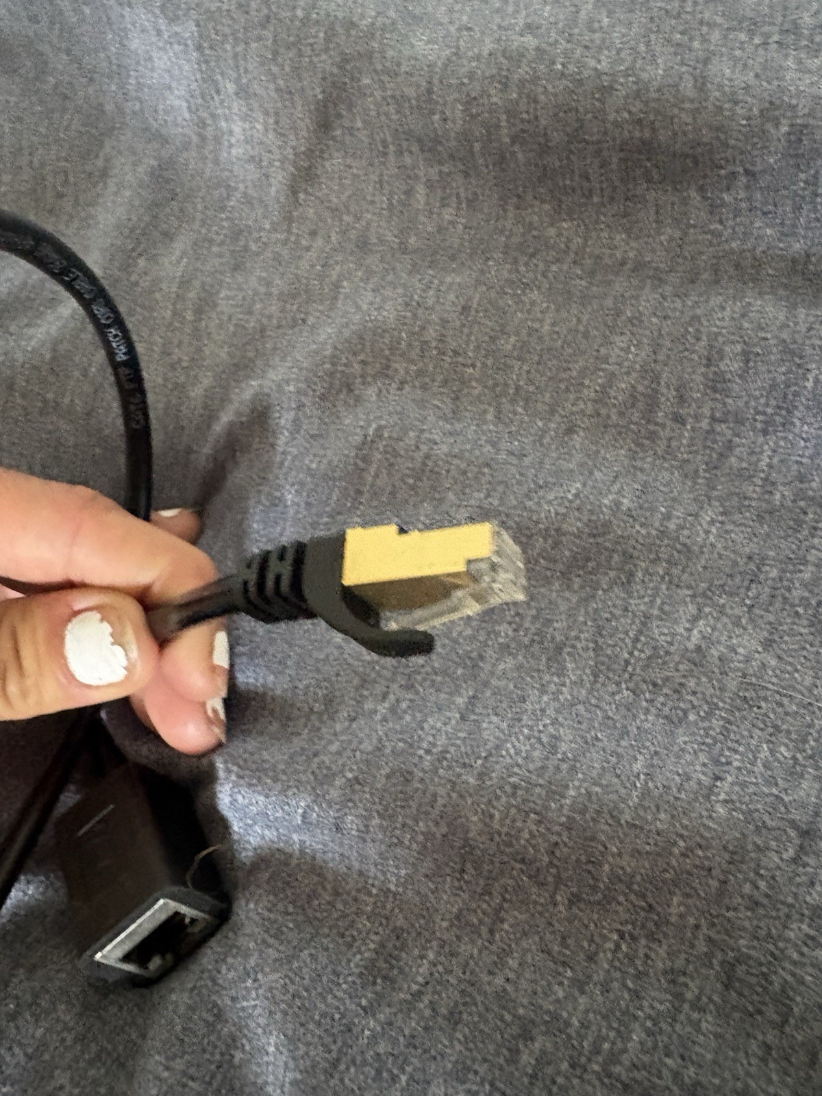 Cat 6 7 ft Black Ethernet Cable RJ-45 Male to RJ-45 Female Coupler Adapter