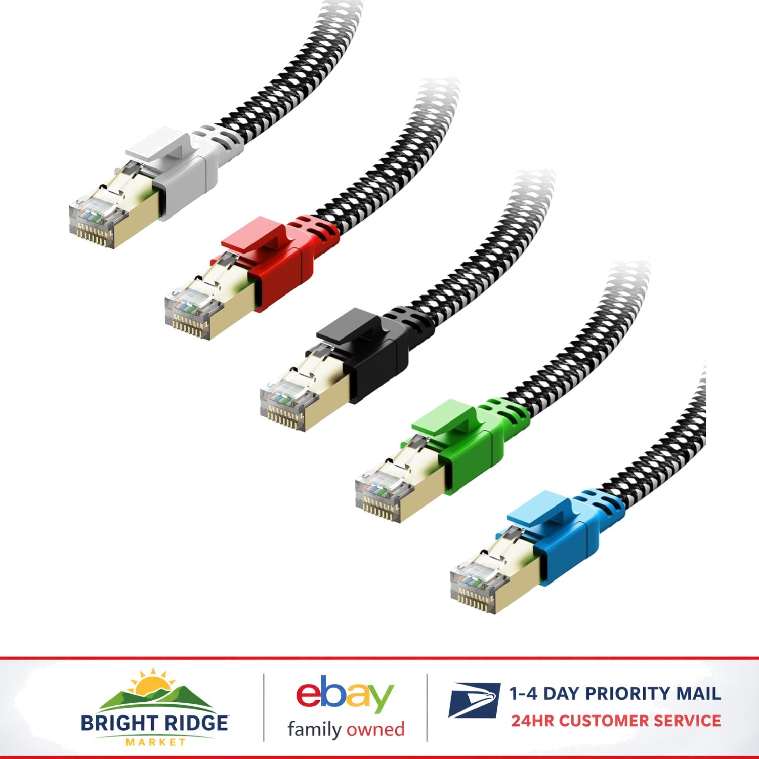 Shielded Ethernet Cable 6ft 5-Pack for High Bandwidth Network Applications