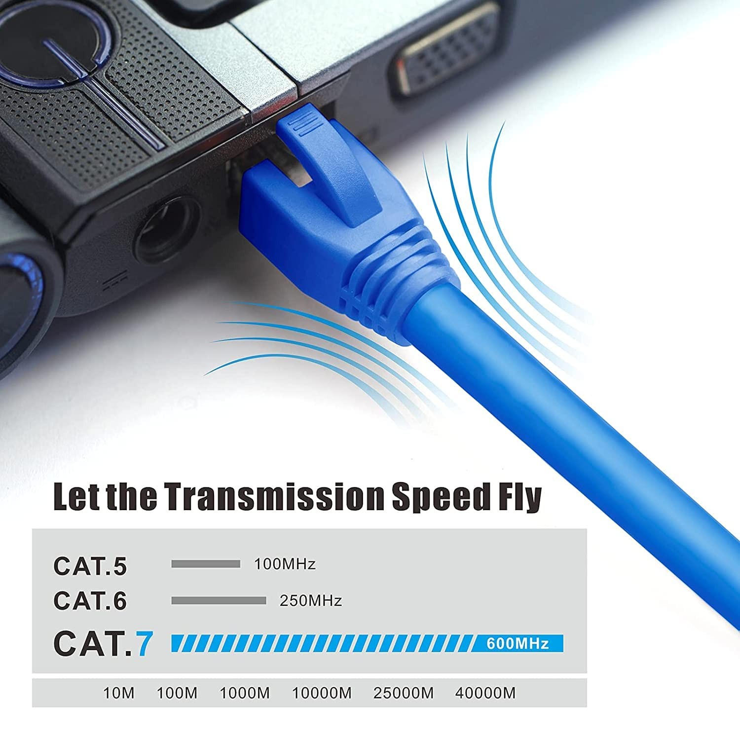 CAT6A/CAT7 Shielded RJ45 Pass Through Connectors 30-Pack with Blue Boots