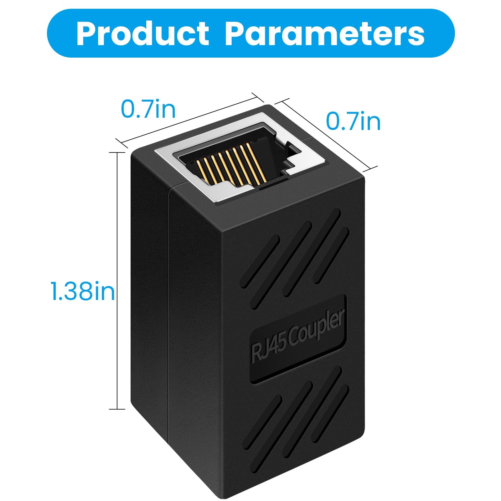 ANPKEC RJ45 Coupler, Ethernet Coupler-Female to Female Internet Network black