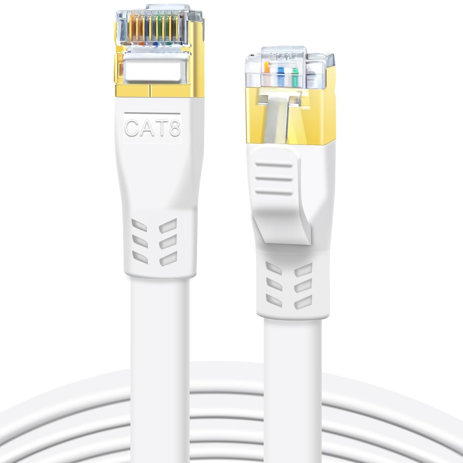 CAT 8 Flat Ethernet Cable, 1.5ft 3ft 6ft 10ft 15ft 20ft 25ft 30ft 40ft 50ft 6…