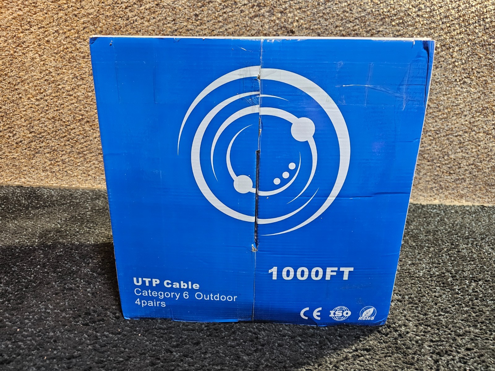 VIVO CABLE-V007 Waterproof 1,000ft Bulk Cat6 Wire, CCA Ethernet Cable, 23 AWG