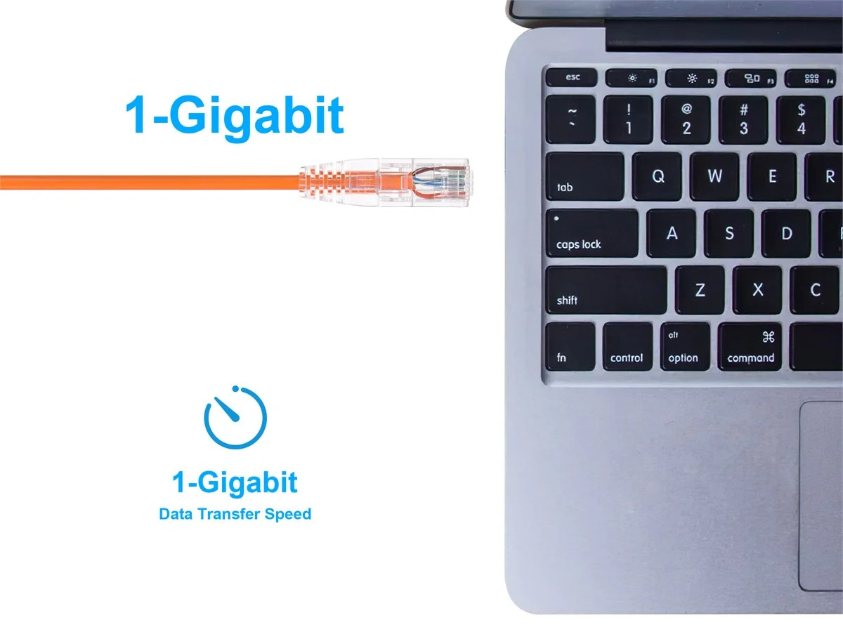 Monoprice Cat6 Ethernet Patch Cable – 3 feet – Orange | Snagless RJ45 Stranded