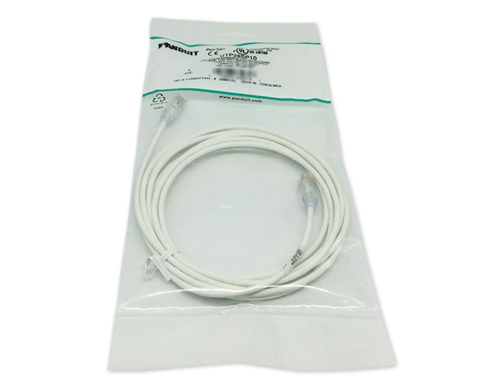 New 10 Pack Slim Panduit Cat6 10ft Network Patch Cable / Cord RJ45 UTP LAN White