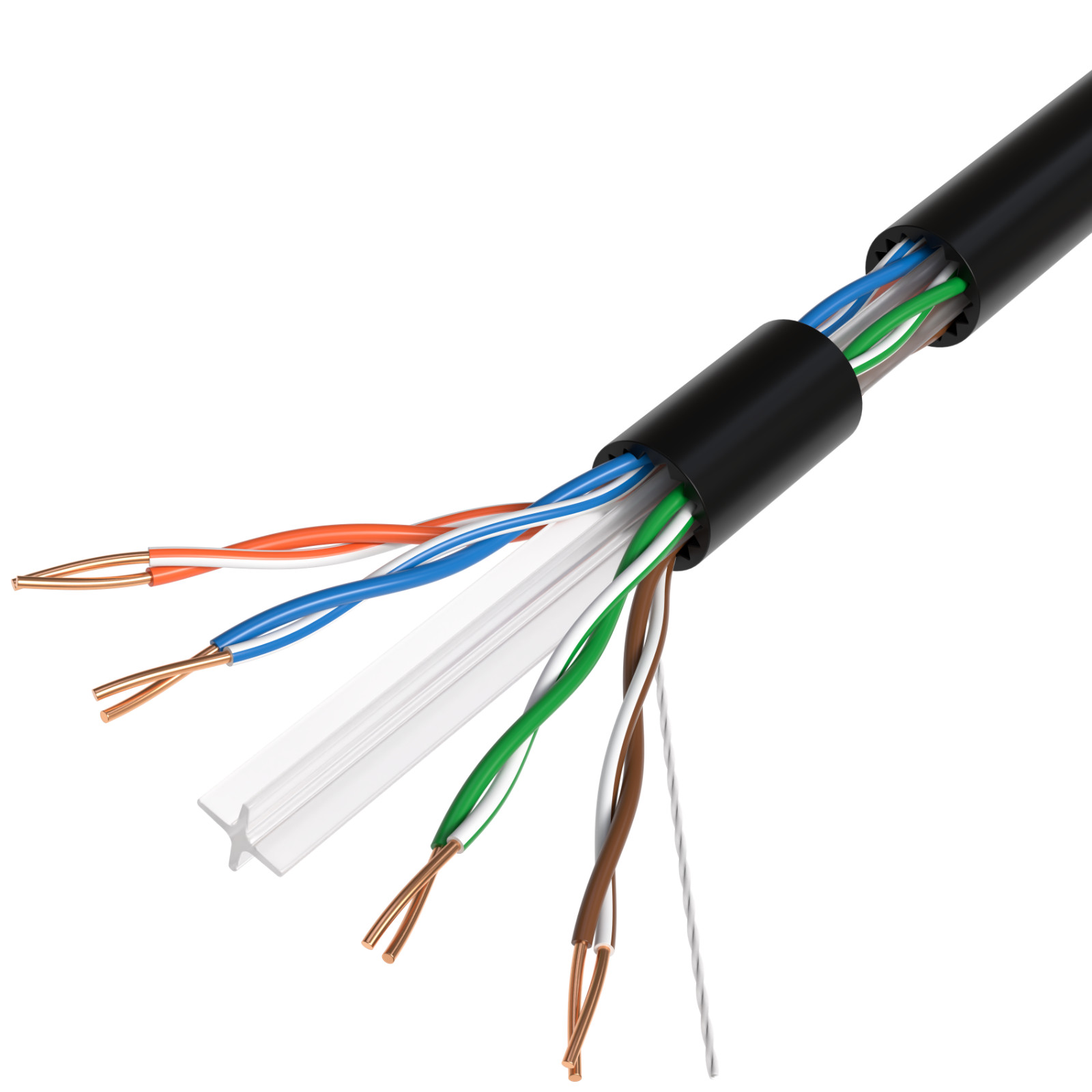 1000ft CAT6A Black Ethernet Cable Solid Bare Copper 23AWG 10Gbps High-Speed Wire