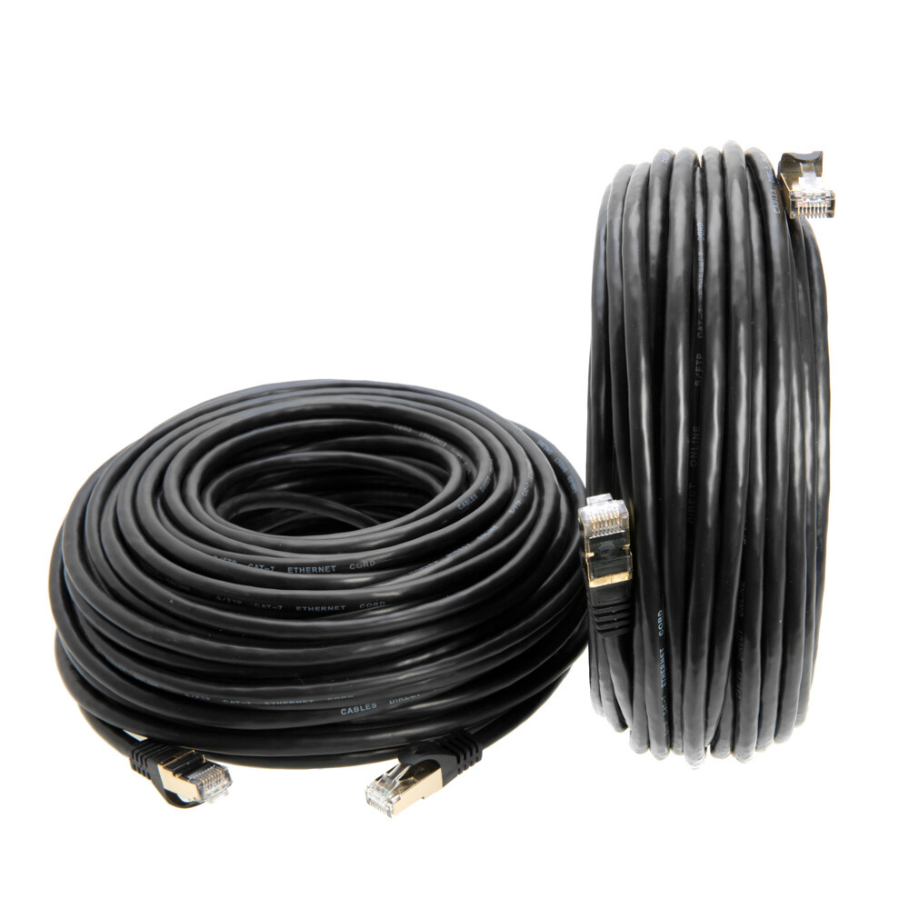 Cat7 S/FTP Ethernet Patch Cord Copper LAN Network Wire 50FT-200FT Multi LOT