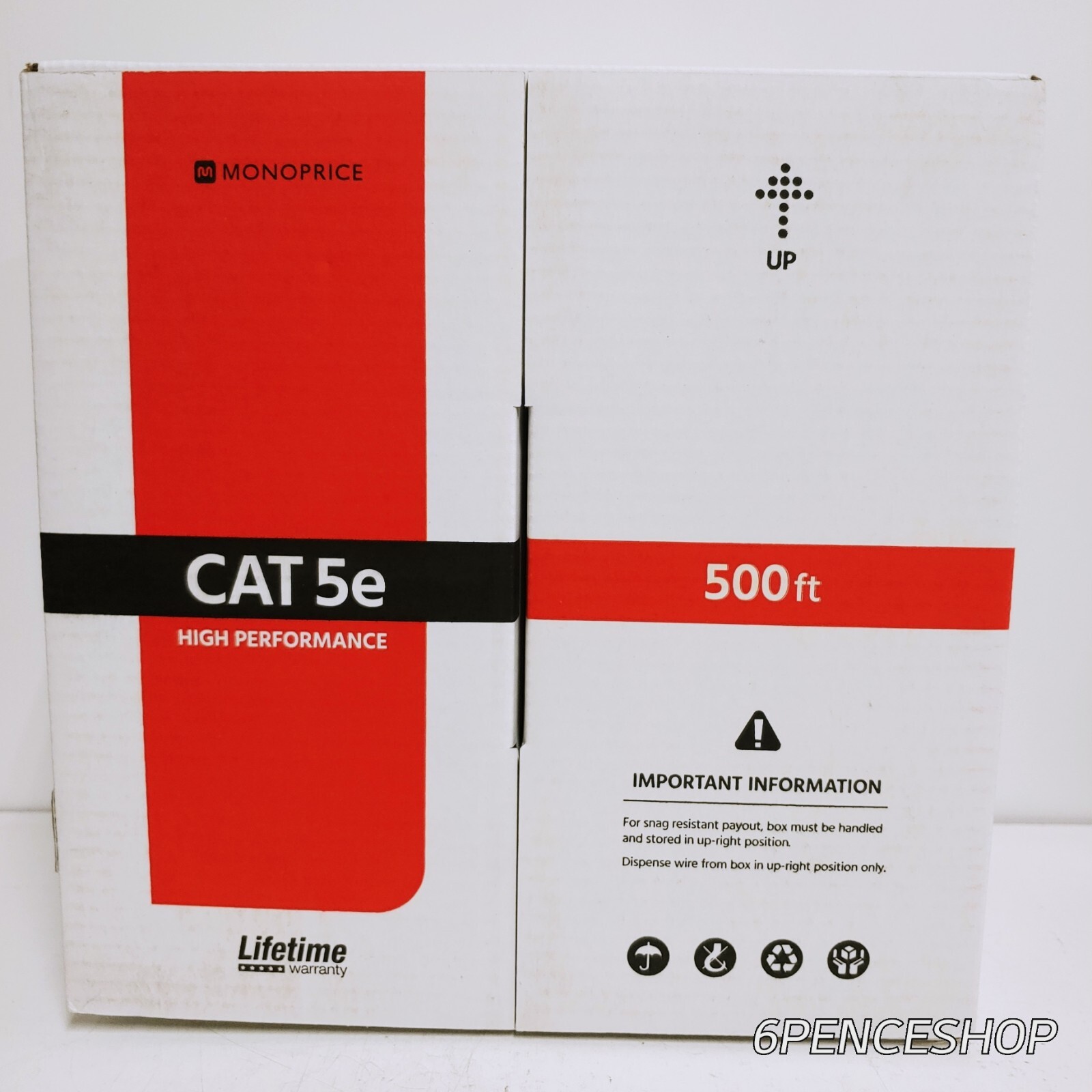 Monoprice 13678 CAT5E UTP SOLID CMR) – BLUE- 500FT