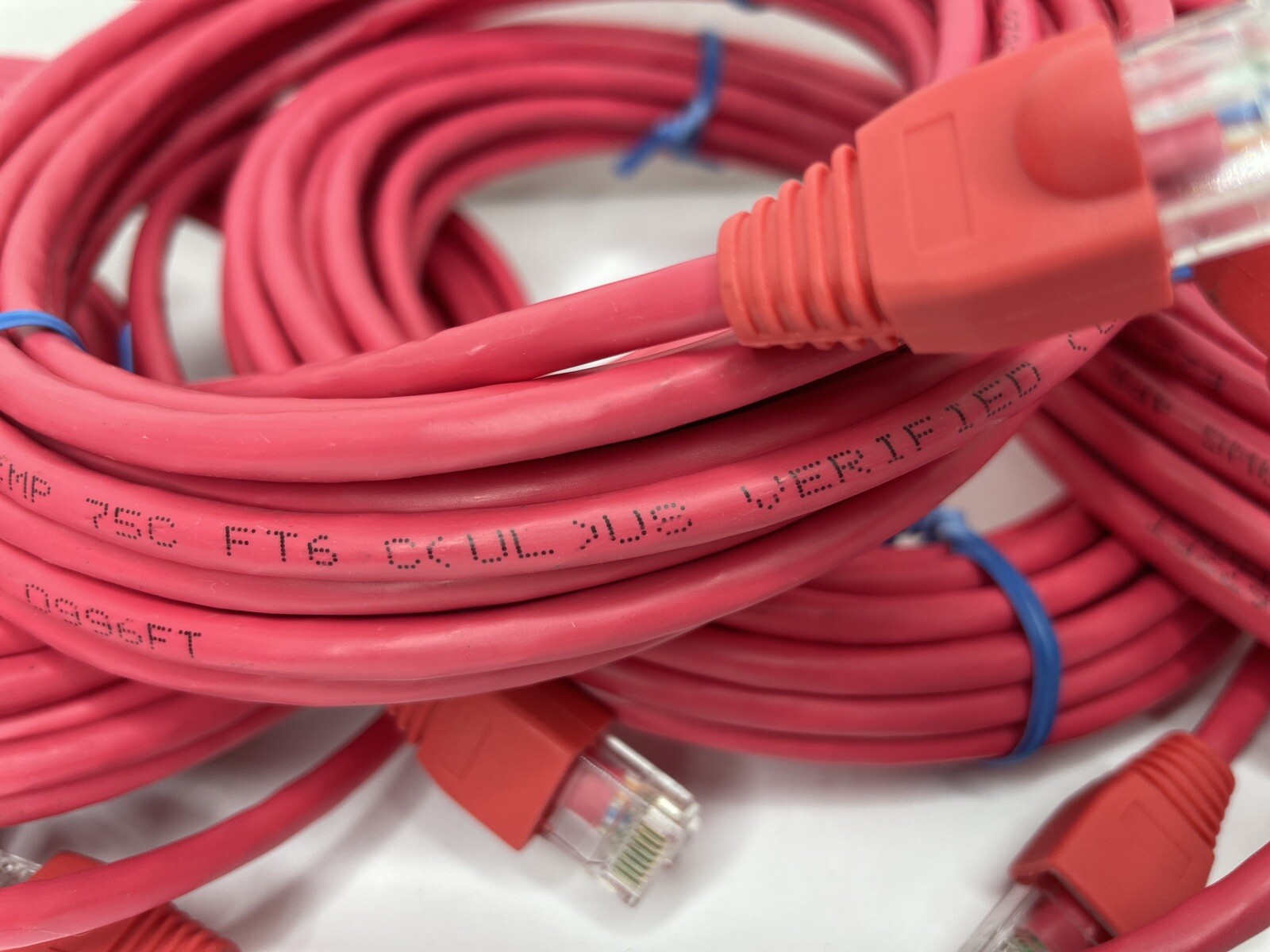 LOT OF 6 – 25FT CAT6E Patch Cord Cable 600mhz Ethernet Internet Network LAN RED