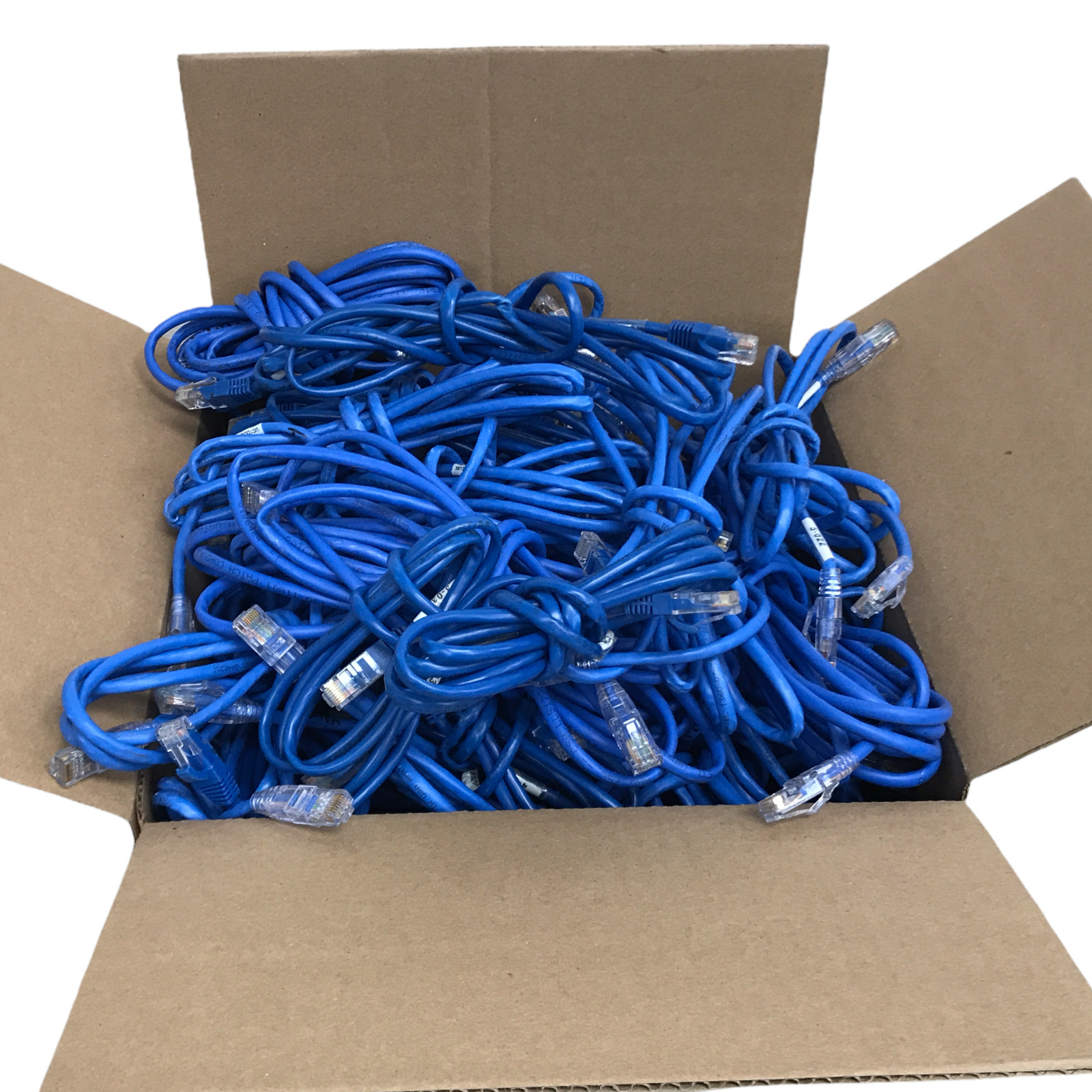 50x 3′, 6′, 10′, Mixed CAT5e Cat6 Blue Ethernet Network Patch Cables (Lot)