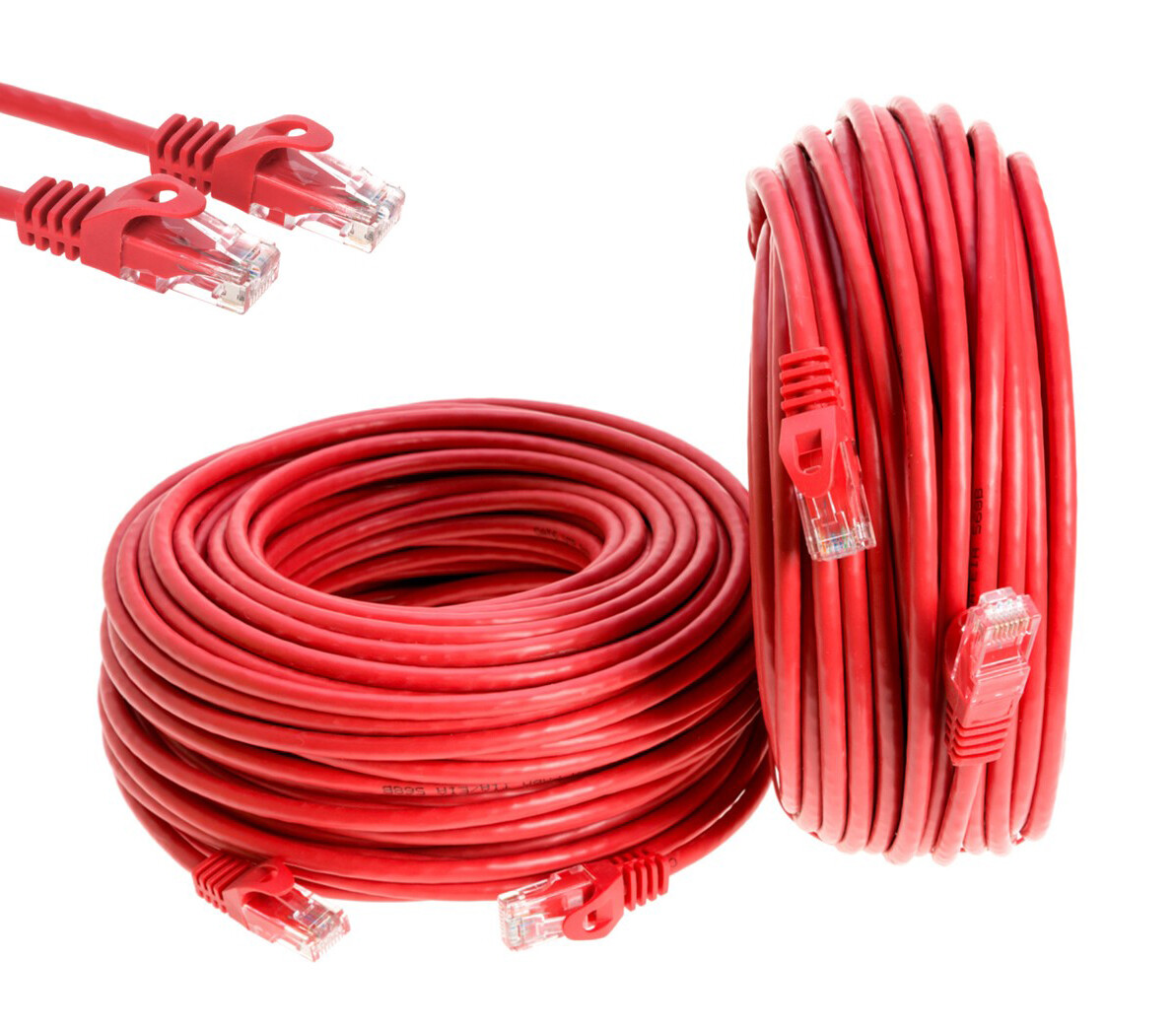 CAT6e/CAT6 Ethernet Patch Cable LAN Network RJ-45 Red 50FT- 200FT Multipack LOT
