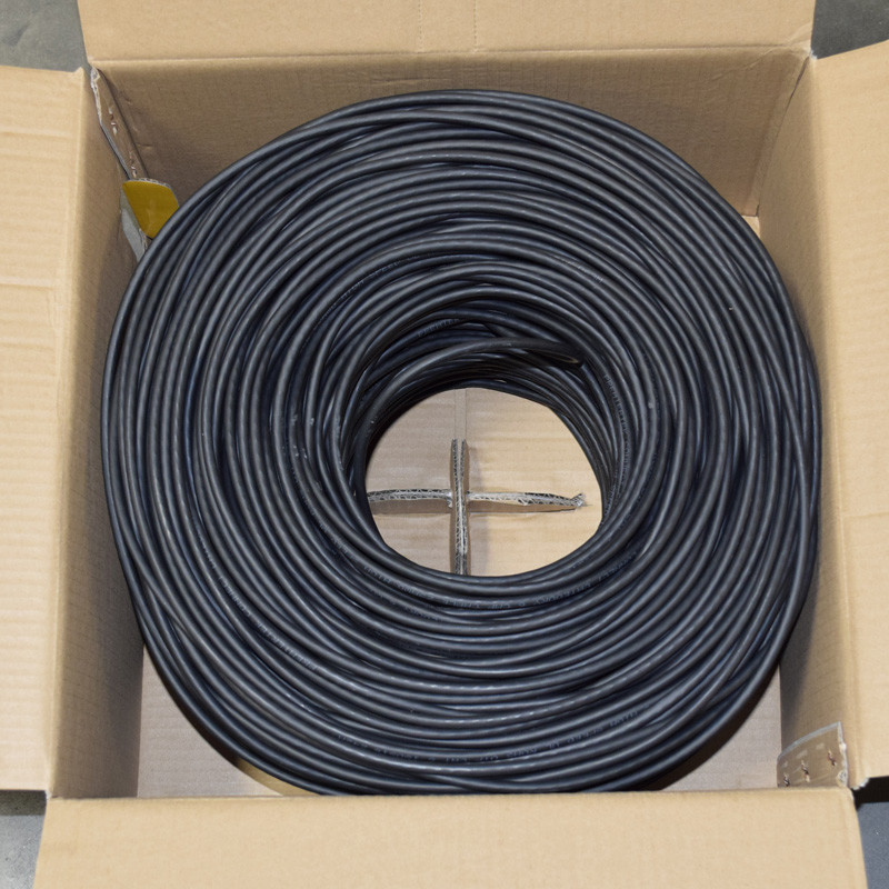 Bulk 1000ft Cat6 Plenum Rated CMP 550Mhz 23AWG UTP Ethernet LAN Cable Black