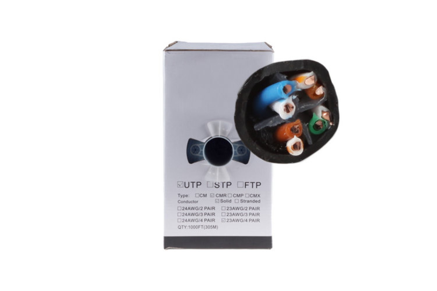 Cat6 Ethernet Cable, 1000′ Pull Box, 550MHZ UTP, Blue – Lifetime Warranty