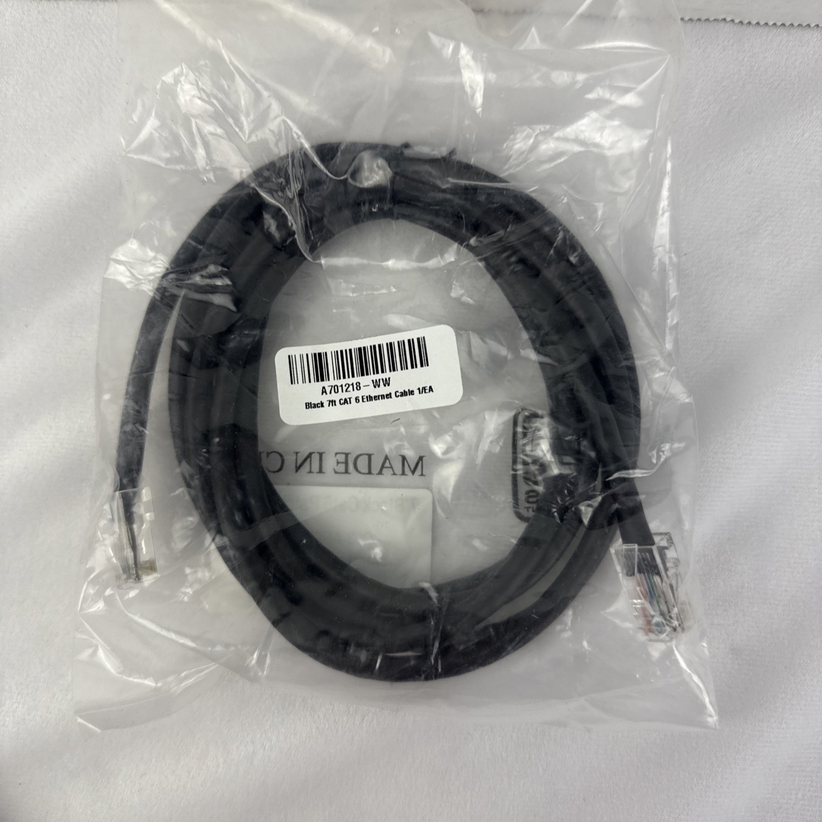 Cat6 7ft Black Patch Ethernet Cable RoHS Compliant