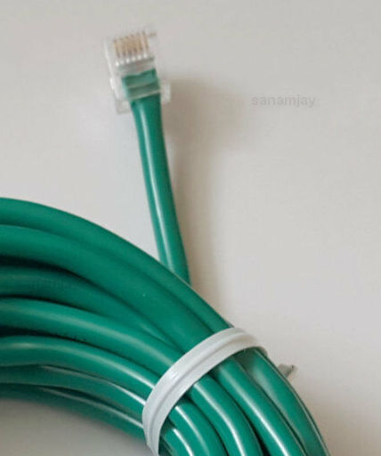 2pc 15ft. RJ11 RJ12 Green DSL Telephone Data Cable For Centurylink, AT&T,