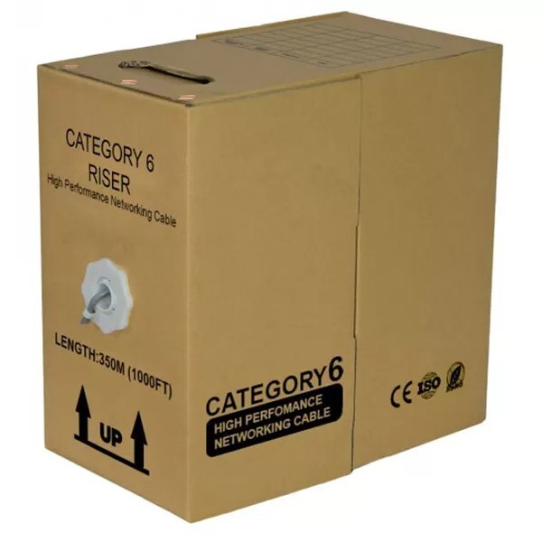 TSCables Cat6 Riser Pure Copper 1000ft Bulk 550 Mhz CMP Cable Blue