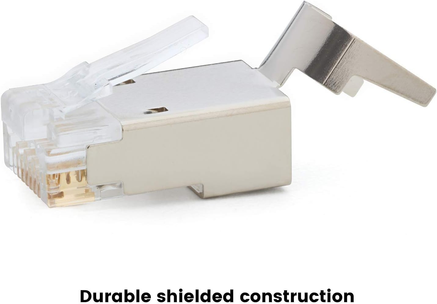 Cat6/6A RJ45 Pass through Modular Plugs, Shielded (STP) External Ground Connecto