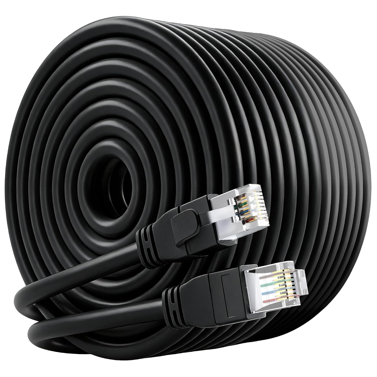 FTP Shielded Cat 6 Outdoor Ethernet Cable 200 FT, 10Gbps 550Mhz 23AWG OFC Pure
