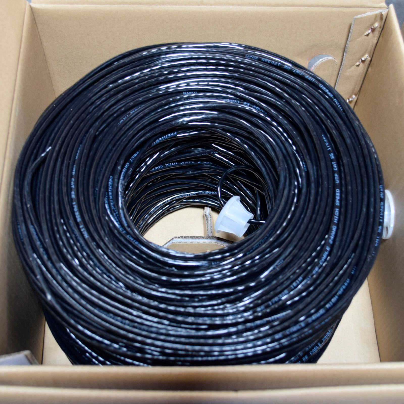 CAT5E CABLE UTP 1000FT BLACK WIRE BULK ETHERNET LAN NETWORK CAT5e RJ45