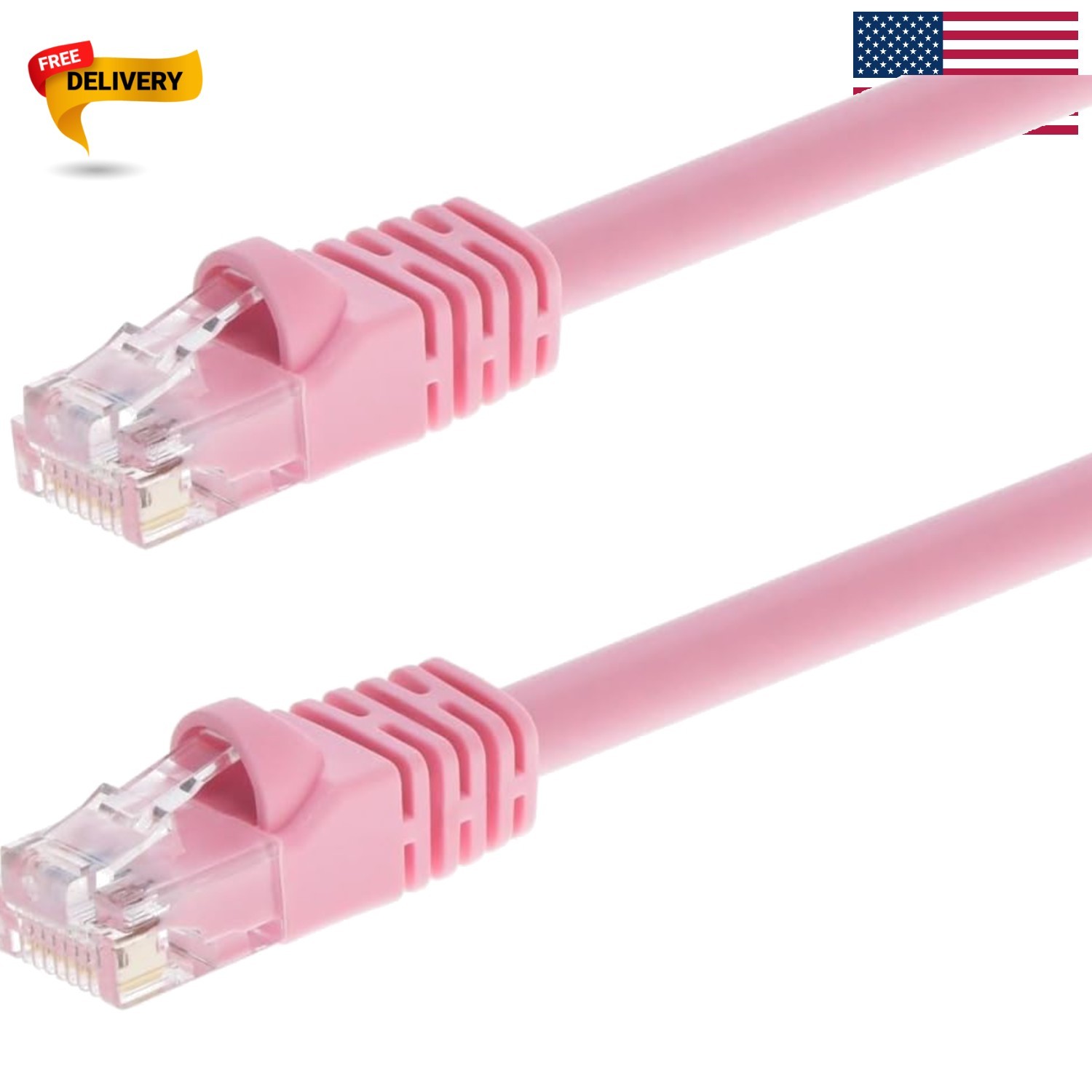 5 Foot Snagless Pink Cat6 Ethernet Cable – 24AWG, Pure Copper for Enhanced Speed