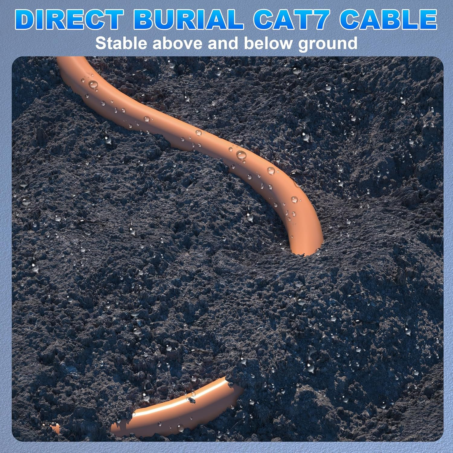Cat 7 Outdoor Ethernet Cable 328Ft/100M (20 RJ45), Cat7 SFTP Triple Shielded Eth