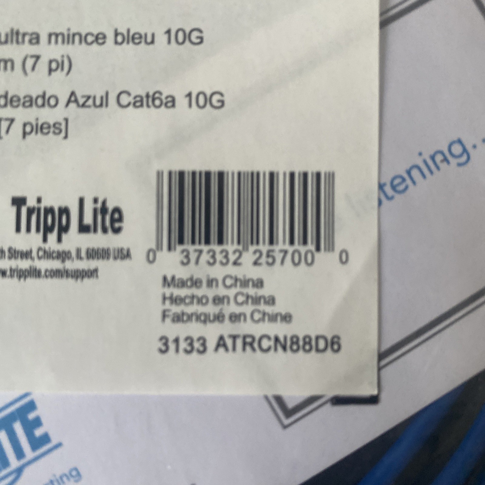 Tripp Lite Cat6a 10G Certified Molded Ultra-Slim UTP Ethernet Cable [RJ45 M/M],