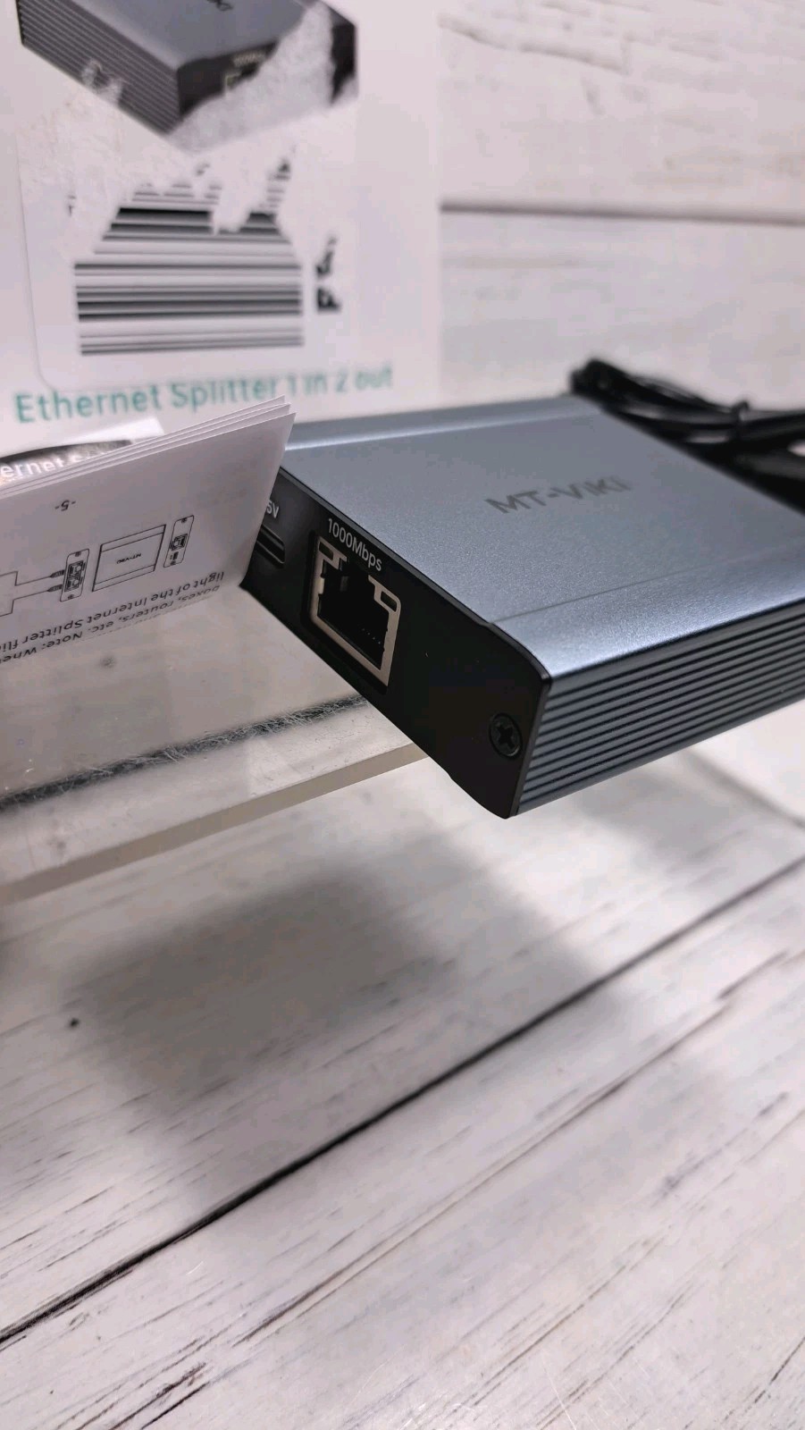 Ethernet Splitter 1 to 2 High Speed 1000Mbps, Gigabit Dual RJ45 Splitter Adapter