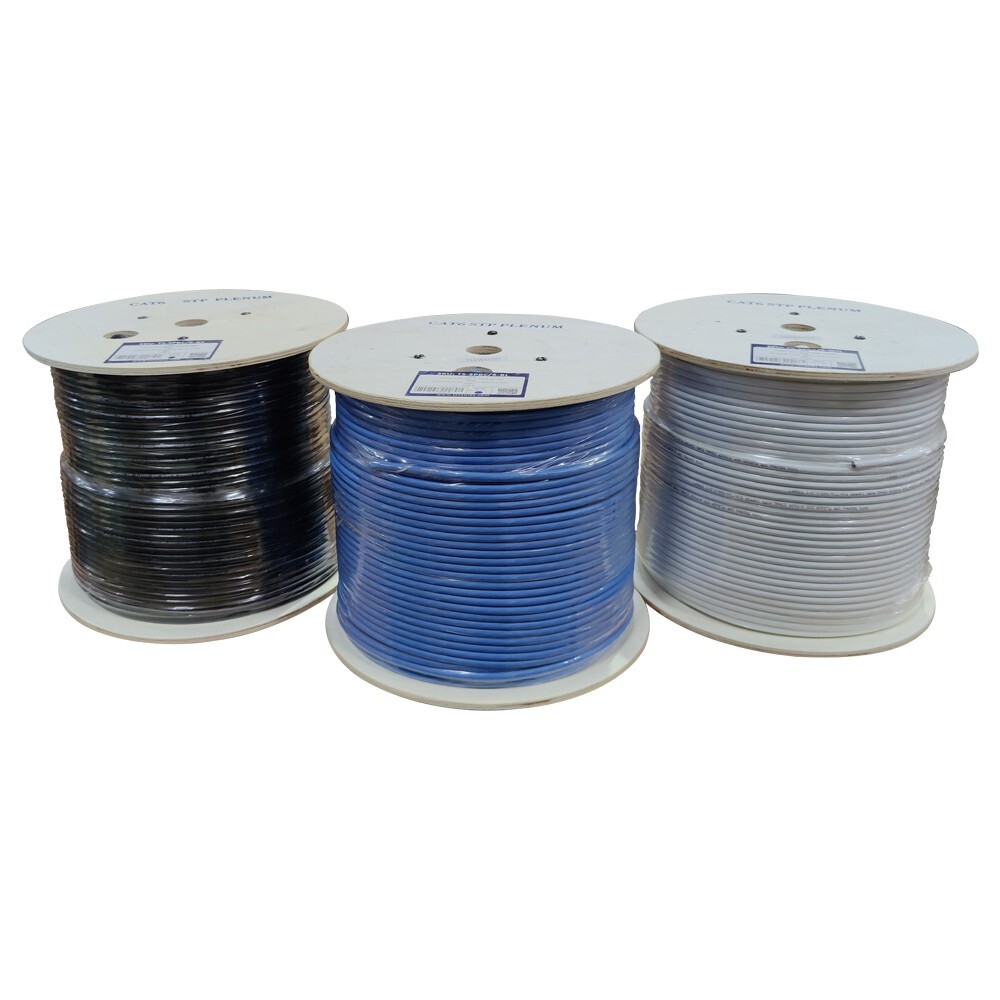 TS Cables Cat6 Plenum F/UTP 1000ft Pure Copper 550MHZ Foil Shielded in 3 colors