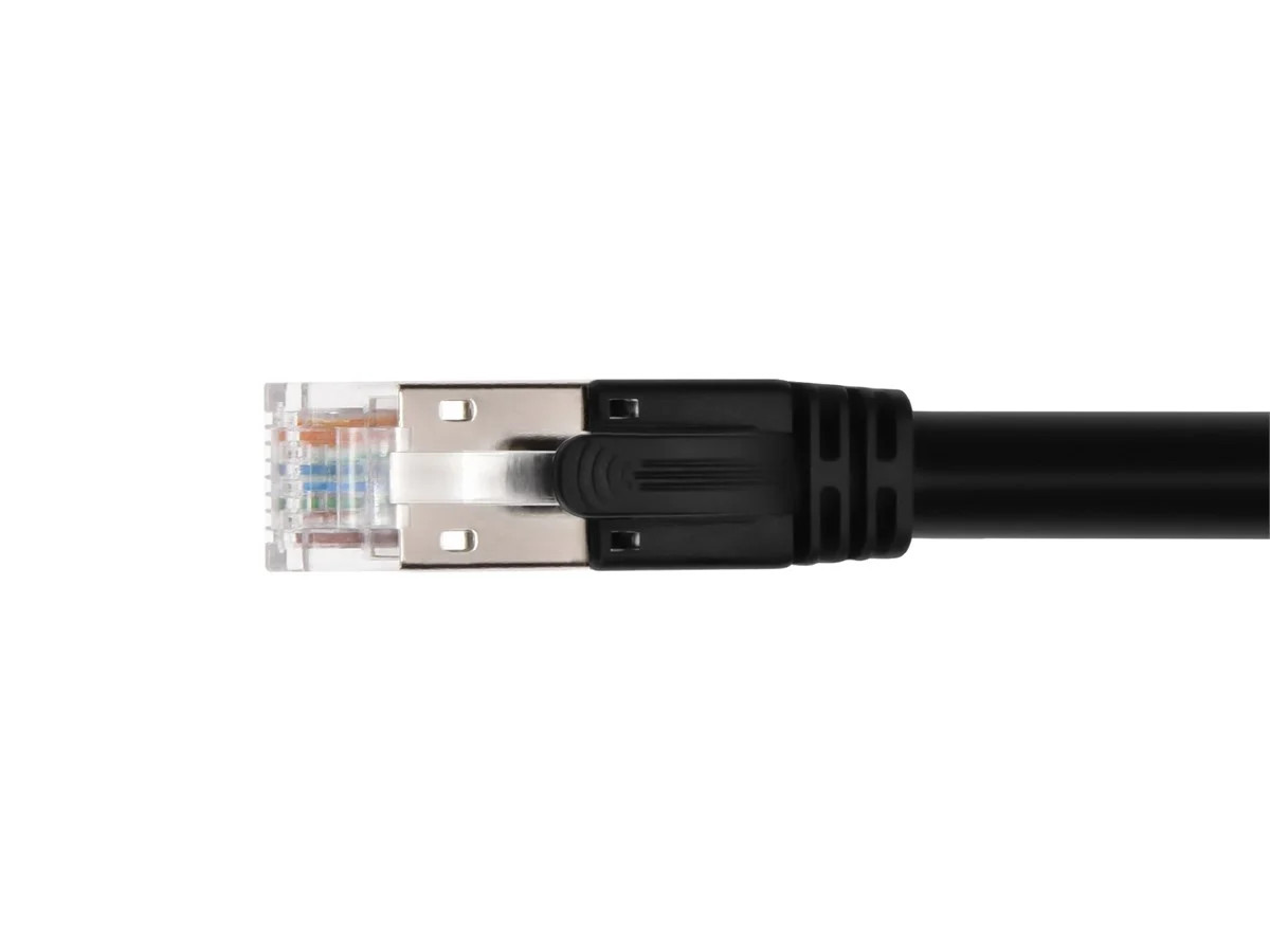 Monoprice Cat6A PoE Patch Cable 3 Feet Black 100W UTP 22AWG 500MHz Shielded RJ45