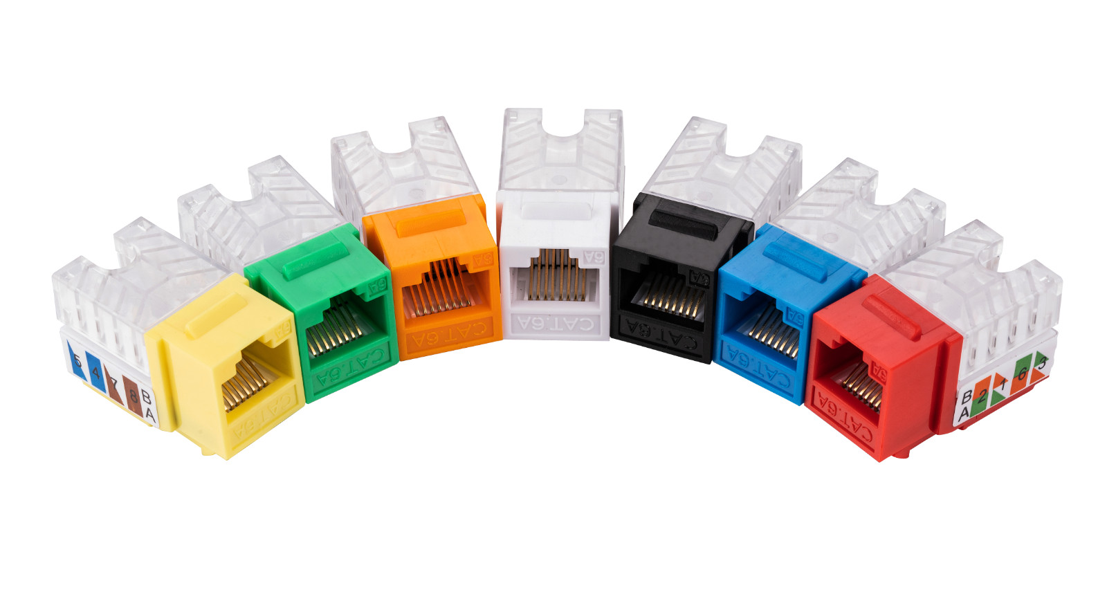 CAT6A 45° Angled Keystone Ethernet Wall Jack Punch Down UTP 45-Degree lot