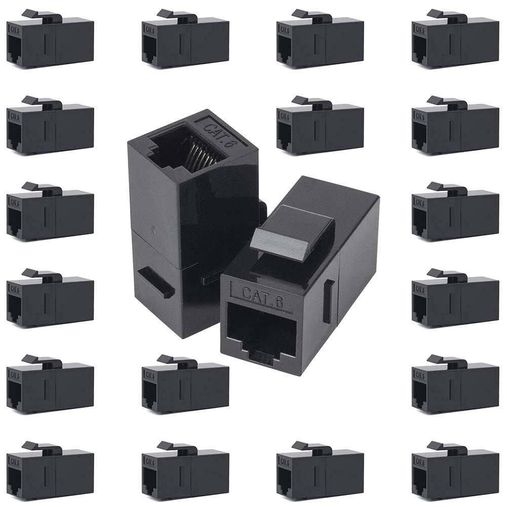 20 Pack RJ45 Coupler Ethernet Keystone Jack LAN Network Extension Connector