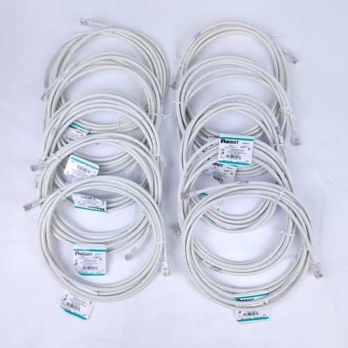 Panduit Netkey NK5EPC10Y Cat5e UTP RJ45 Patch Cable 10ft Off White 10-Pack