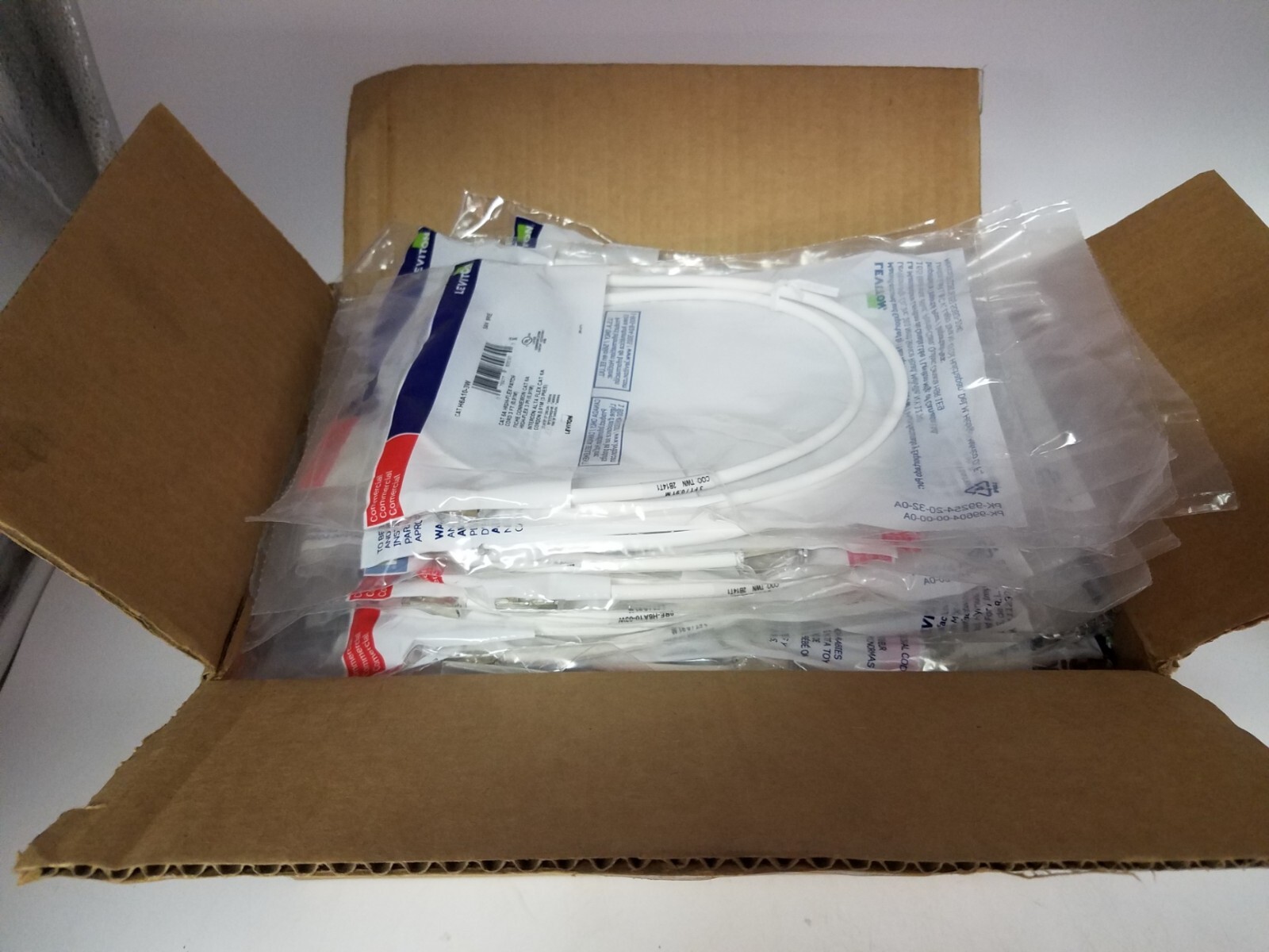lot of 50 LEVITON H6A10-3W Cat 6A Small Diameter High-Flex Patch Cord, 3 feet