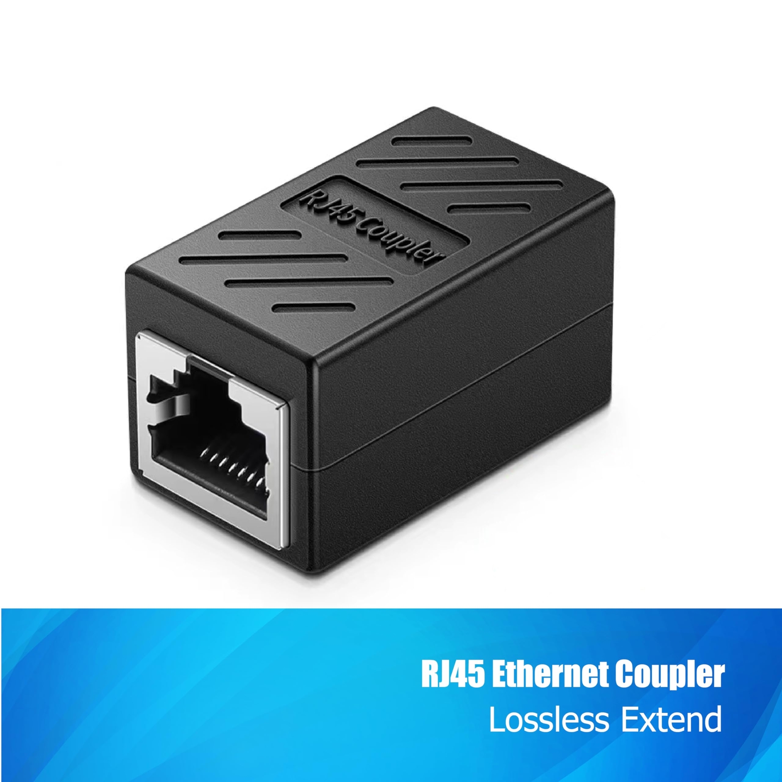 6-Pack Black RJ45 Ethernet Coupler Female to Female Inline Extender for Cat8/7